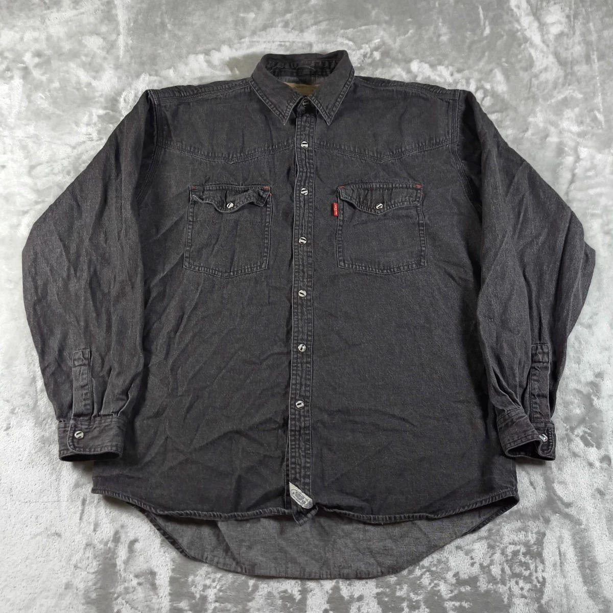 Levi's Black Denim Casual Button-Down Shirts for Men for sale - eBay