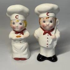Vintage Campbell Soup Kids 5" Salt & Pepper Shakers Bakers Chef 1998 Ceramic