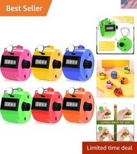 6 Pack Hand Tally Counter 4 Digit Mechanical Palm Clicker Plastic Hand Held C...