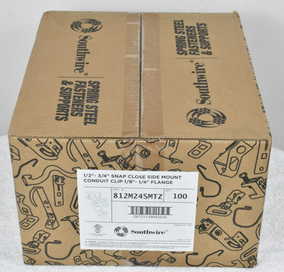 100 Southwire 812M24SMTZ  Side Mount Conduit Clip Snap Close 1/2''-3/4'' .5''-.75''