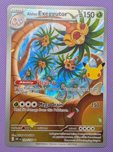 Alolan Exeggutor 129/128 Me: 30th Celebration Illustration Rare Pokemon TCG (NM)