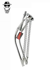ORIGINAL L.R 26" Bent 1" Chrome Suspension Retro Fork Triple Flat Twisted Bars.