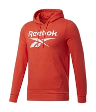 Reebok Mens Training Essentials Over the Head Hoodie Sweatshirt, Red, Medium