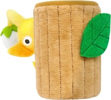 Sanei Yellow Pikmin Plush Toy w/ Pencil Holder Case  Wood 13cm Japan