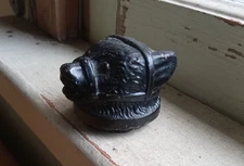 1850s ORIGINAL BLACKGLASS BOSTON & SANDWICH GLASS HEAD ONLY FOR BEAR GREASE JAR