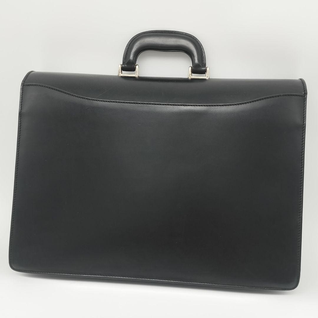 Gucci Black Leather Tote Business Handbag 16.1 Inches Wide Pre-Owned