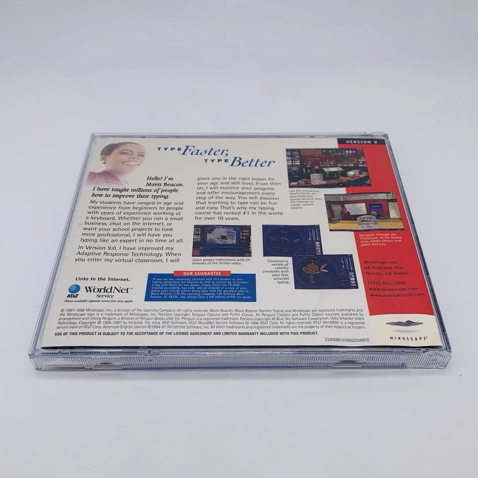 Mavis Beacon Teaches Typing Version 9 PC Windows, 1998 Ages 8 and Up - Tested - Image 2 of 4