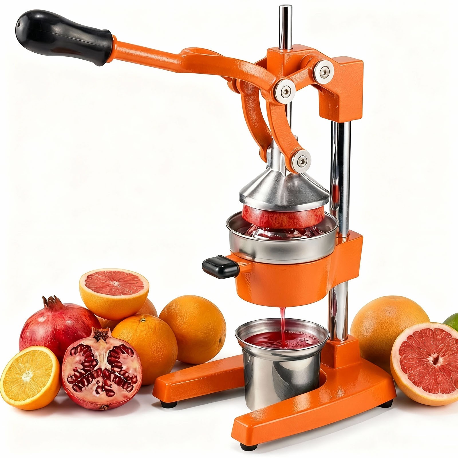 Heavy-Duty Cast Iron Orange Juicer, Commercial Manual Press, XL Size