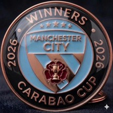 Manchester  Fans City Badges Carabao Cup Winners 2026 Dome 3 d badges