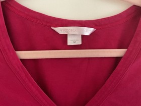 Woman&rsquo;s Victoria Secret Red  Top Red White Long Pants Piece Pajamas Set Sz M