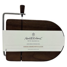 Hearth & Hand with Magnolia Cheese Board with Slicer Acacia Wood Stainless Steel