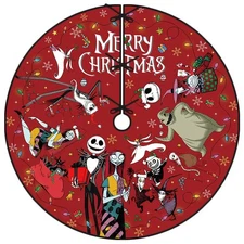 Christmas Tree Skirt 48 Inch Tree Collar Holiday New Year Winter Xmas Tree De...