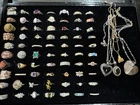 New Listing363g Sterling Silver Mixed Ring & Necklace Lot~Genuine Stones~Disney~Bands~75pc