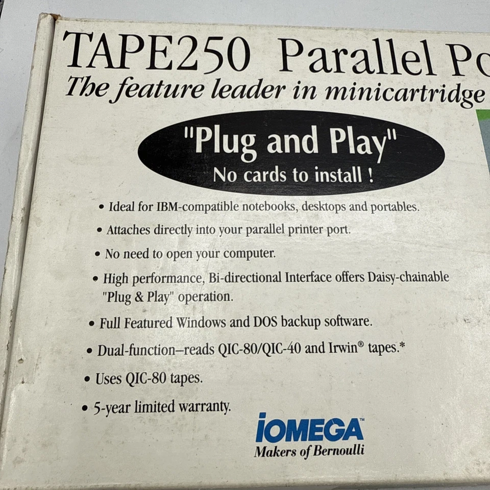 Iomega Tape250 Parallel Port II QIC 80 Tape Backup Drive - Image 2 of 4