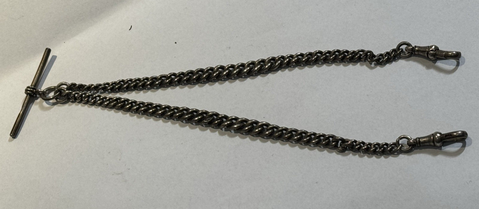 Antique Solid Silver Pocket Watch And Double Albe… - image 4