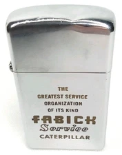 MCM Advertisement Lighter Fabick Caterpillar Zippo Gift Idea Made In USA 1960s