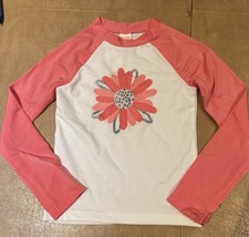 NWT Gymboree Girl Coral Pink Swim Shop Long Sleeves Rash Guard S 5-6