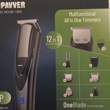 SHPAVVER GK-1800 Black Waterproof All-In-One Trimmer for Hair Face Body Unisex
