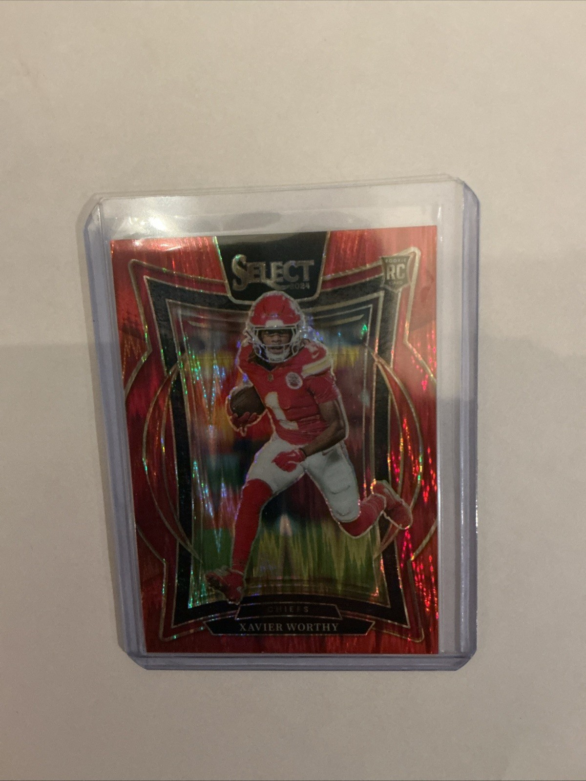 2024 Panini Select Concourse Xavier Worthy #32 Red Shock Prizm /249 (RC)