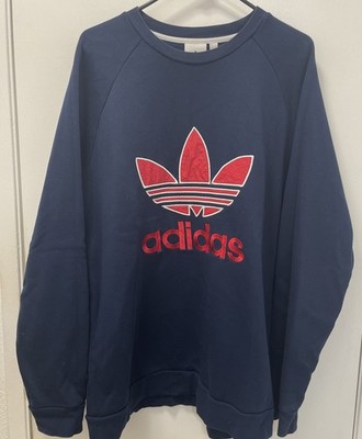 Adidas Men's Originals Trefoil Crew Neck Sweatshirt Size XL Navy