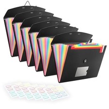 6-Pack 13-Pocket Expanding File Folder, Accordion File 6-Pack 13 Pocket