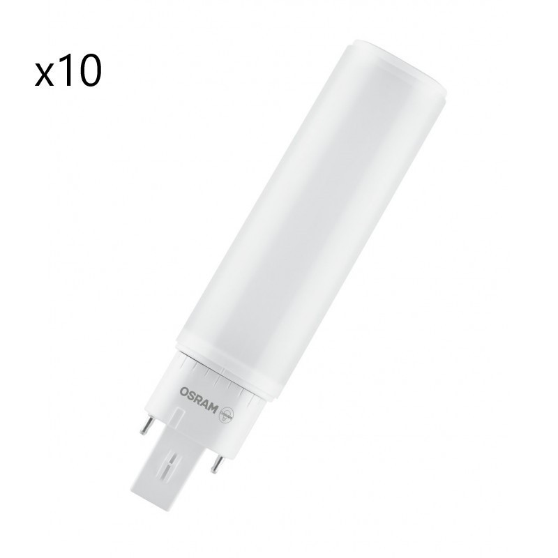 Ampoule LED G24d-2 OSRAM 7W rotative à haute efficacité lumineuse 770Lm blanc neutre lot de 10