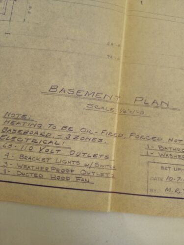 Vintage Bauplan Gebäude Hauspläne BAU HAUSBAUER PLÄNE 1969. - Bild 6 von 17