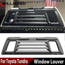 Rear Window Louver Scoops Cover Accessorie For Toyota Tundra 20-24 Bkack ABS DIY