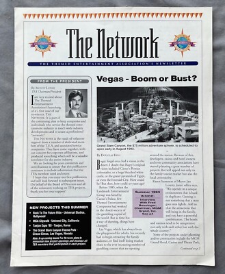 LAS VEGAS 1993 THEMED PARK ENTERTAINMENT Newsletter 1 MGM GRAND LUXOR GRAND SLAM