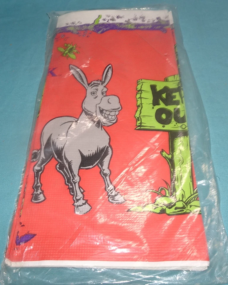 LOTE DE 2 = NUEVO SELLADO == SHREK VINTAGE 2001 = CUBIERTA DE MESA DE PAPEL = 54" X 89 1/4" Foto 4 de 4