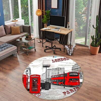 3D Red Phone Booth ZHUA2656 Game Non Slip Rug Mat Photo Carpet Amy