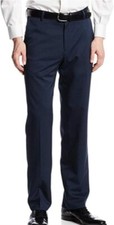 NEW Haggar Men's Travel Performance Flat Front Suit pants navy 32 X 30