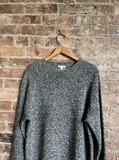 Sunspel Men  s Lambswool Crew Neck Jumper Mid Gray Melange, Sz Large, Scotland