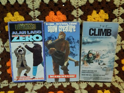 Hell Below Zero + Snow Creature + The Climb (VHS x 3) Retro Video LOT