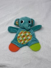 Bright Starts ELEPHANT 9 Teether / Security Blanket w/ Crinkle Sound