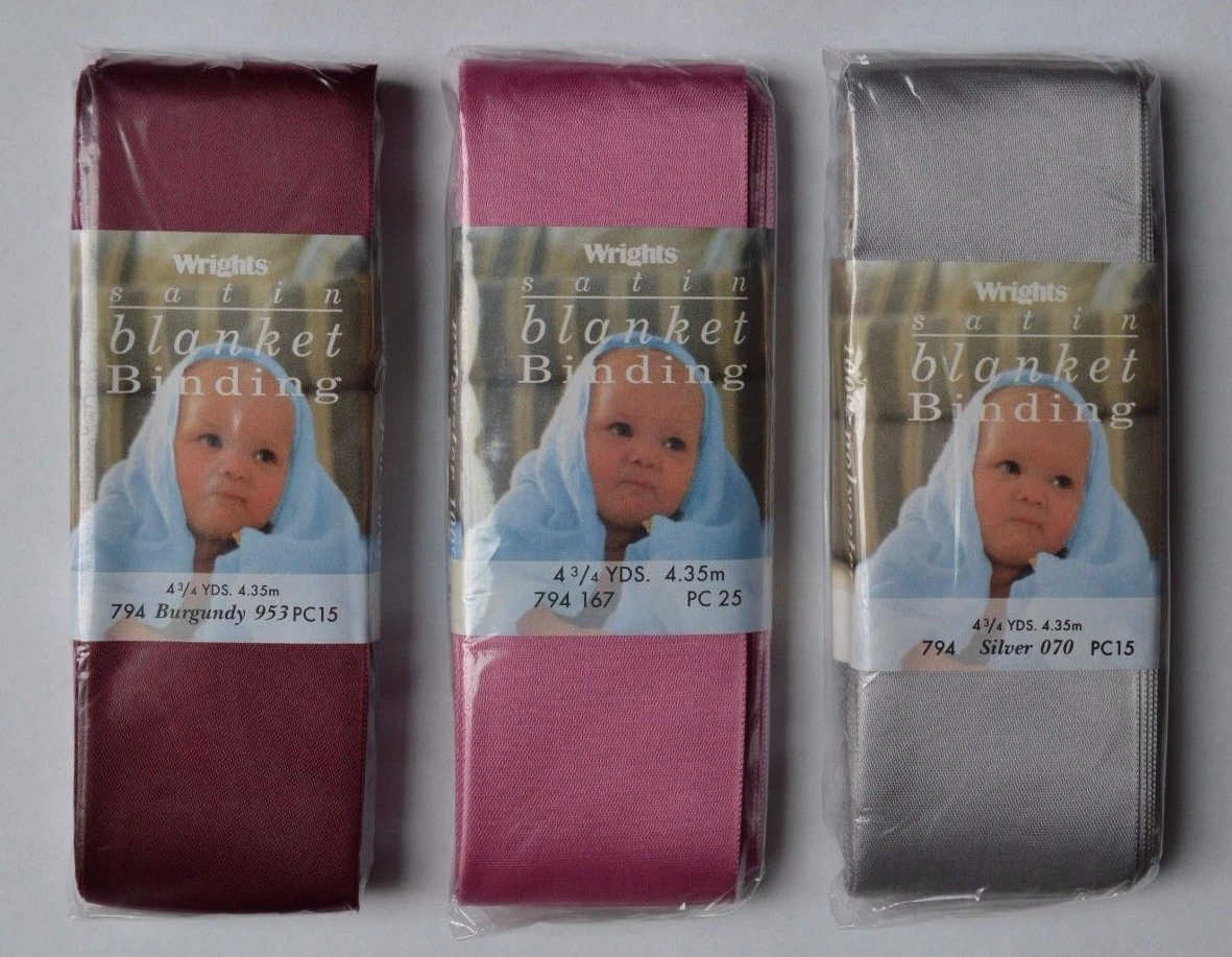 Wrights Satin Blanket Binding = Now 6 Great Colors! 2 x 4 3/4 yds