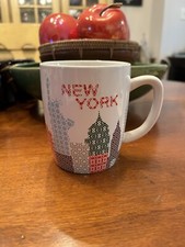 NEW YORK ~ QUILT PATTERN MUG ~ Stoneware ~ 4&rdquo; ~ VGC ~