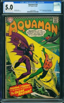 AQUAMAN 29 CGC 5.0 LIGHT TAN OFF WHITE PAGES 1ST APP ORIGIN OCEAN MASTER 1966 L7