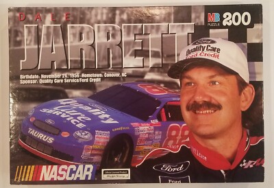 NASCAR Dale Jarrett Jigsaw Puzzle 200 Pieces Ford Taurus #88 Milton Bradley NEW