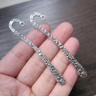 5 Stück Antik Tibetisch Silber Metall Mit Öse Lesezeichen - Cirrus Prägung 8cm