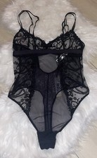 Cosabella Sanika Teddy Thong Lace Sheer Lingerie Womens S Small Black New
