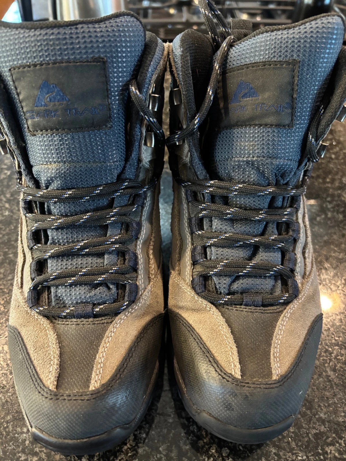 Ozark Trail Men's Peyton III Waterproof High Top Hiking Boots Size 8, Blue/Gray