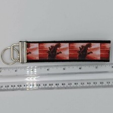 Godzilla classic horror Ribbon Webbing Keychain Key Fob 6 inch handmade
