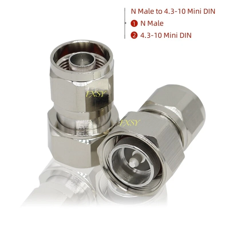 1pc N Male / 4.3-10 Mini DIN Male RF Coaxial Converter Coax Adapter N-4.3/10 DIN - Image 2 of 4