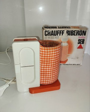 Chauffe biberon SEB année 70 et petit pot bébé, vintage orange