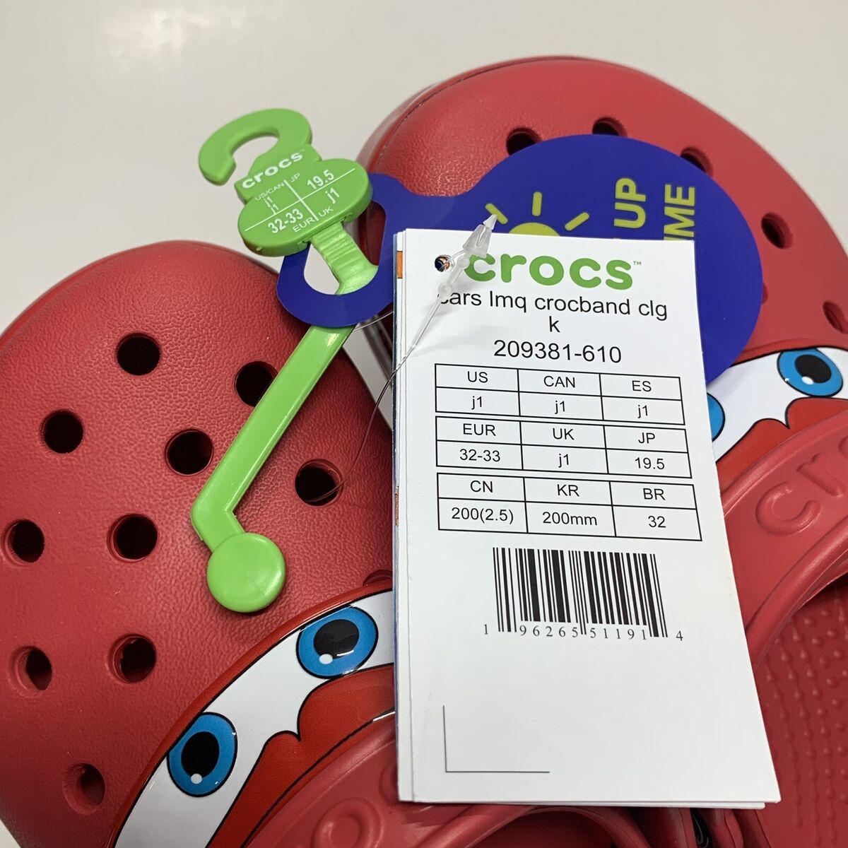 Lightning McQueen Crocs Kids Size 12C Light Up 209381-610 BRAND