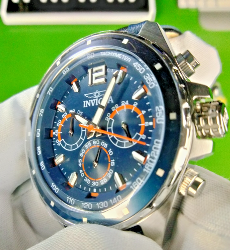 Invicta Racing Quartz Men Watch 49357 SS Case 2 Tone Leather Band Orange Thread - Bild 17 von 19