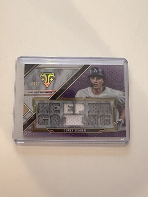 2021 Topps Triple Threads Corey Seager Purple Game Used Patch Keep It Going /27
