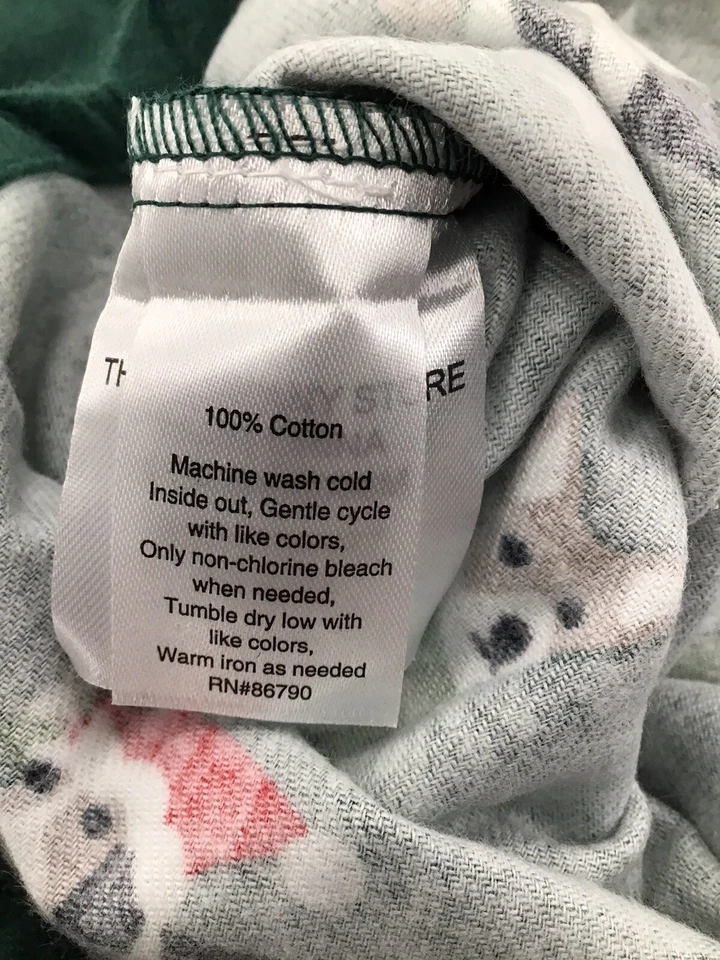 Camisón de franela manga larga verde perro Navidad The Company Store niñas talla 5 Foto 4 de 4