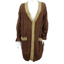 New Lularoe Lucille Cardigan Sweater Womens Large/18-26 Brown Beige